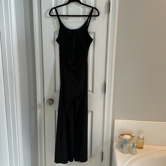 Blue Blush Spaghetti Strap Black Jumpsuit w/ Cut-Out Back & Sash - Picture 4 of 11